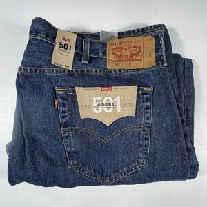 Levis 501 Original Fit Denim Jeans Mens 46x34 Straight Leg Button Fly Cotton NWT